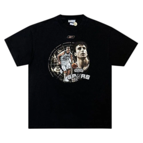 Vintage Reebok Manu Ginobli San Antonio Spurs Tee 'Black'