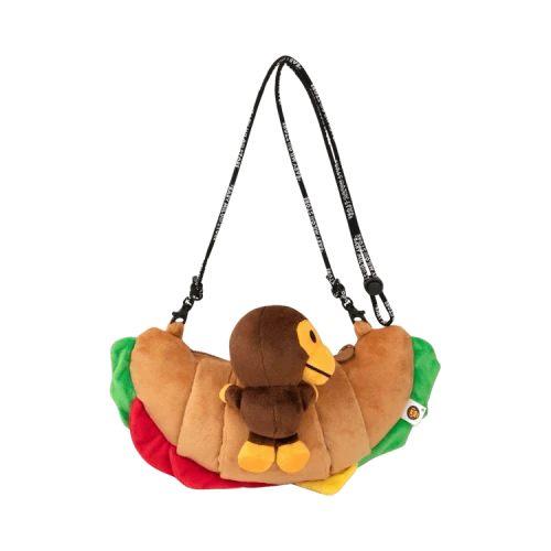 BAPE Milo Plush Crossbody Bag Croissant 'Tan'
