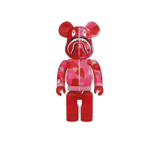 BAPE Medicom Toy Bearbrick ABC Camo Shark 100% & 400% Set 'Clear Red'