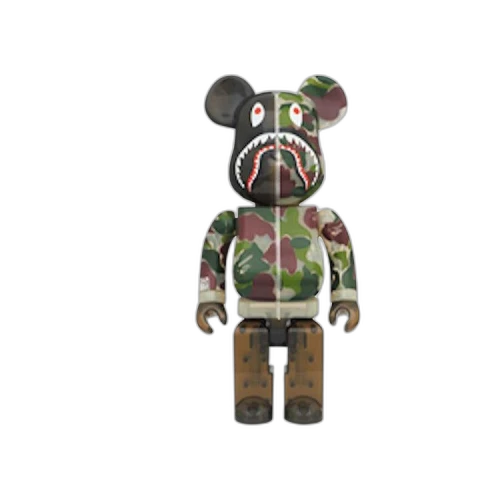 BAPE Medicom Toy Bearbrick ABC Camo Shark 100% & 400% Set 'Clear Green'