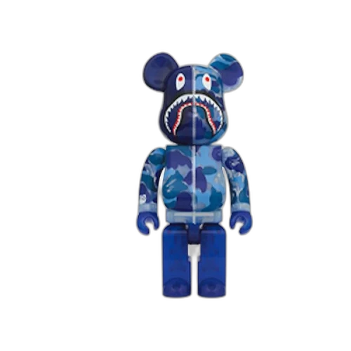 BAPE Medicom Toy Bearbrick ABC Camo Shark 100% & 400% Set 'Clear Blue'