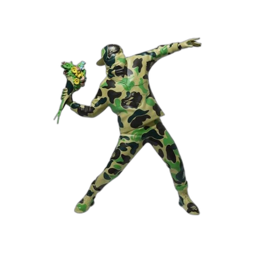 BAPE x Banksy Brandalism Flower Bomber Sculpture 'Green'