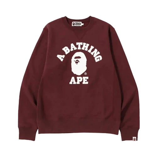 BAPE College Crewneck 'Burgundy'