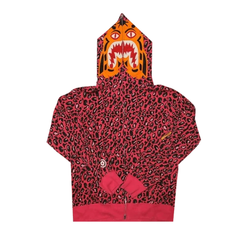 BAPE 1st Leopard Camo Tiger Full Zip Hoodie 'Pink'