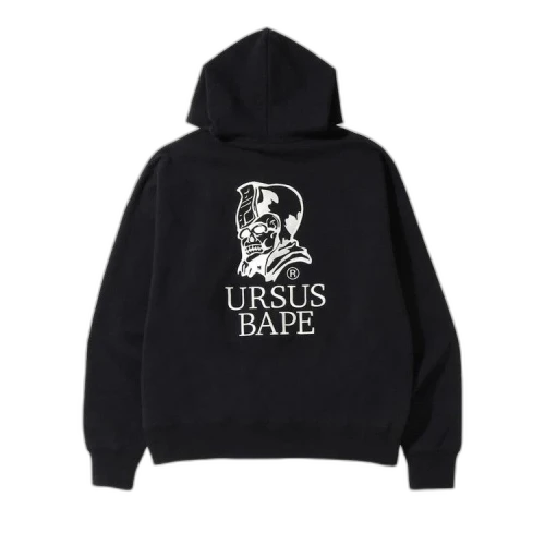 BAPE Ursus Loose Fit Zip Up Hoodie 'Black'
