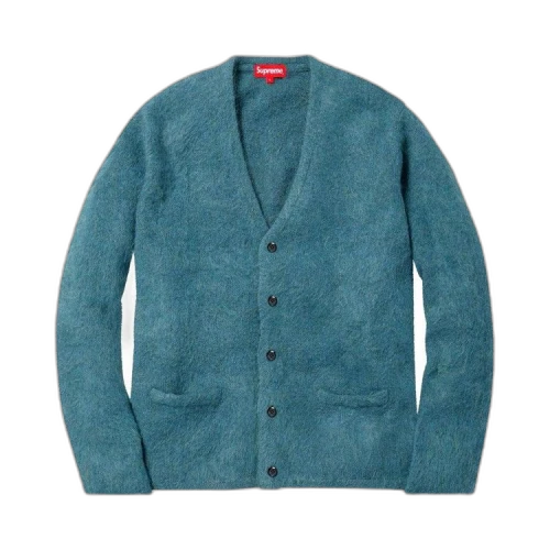 Supreme Heather Mohair Cardigan 'Teal Blue'