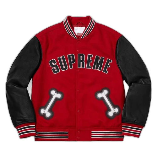 Supreme Bone Varsity Jacket 'Red'