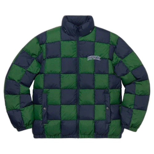 Supreme Checkerboard Puffy Jacket 'Navy'