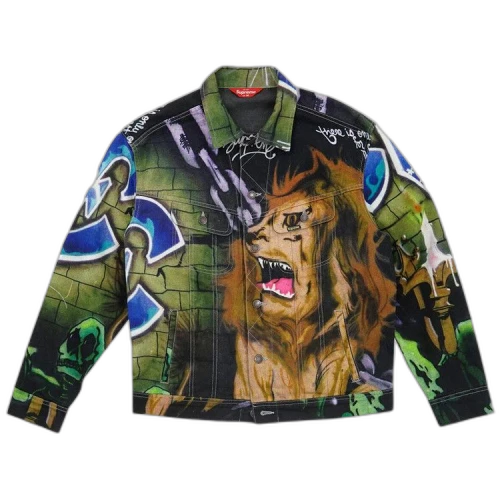 Supreme Lion's Den Denim Trucker Jacket 'Multicolor'