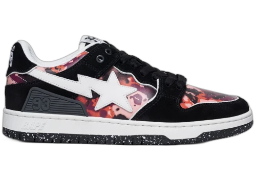 BAPE A Bathing Ape Sk8 Sta #3 Map Camo Black Red
