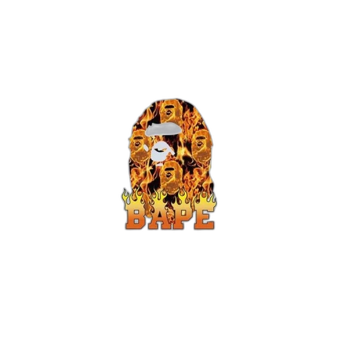 BAPE Ape Head Flame Tee White/Orange 'White/Orange'