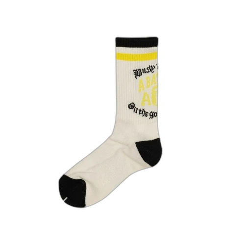 BAPE BWS Logo Socks 'White'