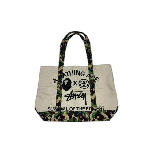 BAPE x Stussy Survival Of The Fittest Tote Bag 'Beige'