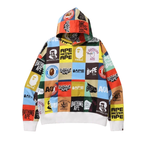 BAPE Classic Logo Loose Fit Pullover Hoodie 'Multicolor'