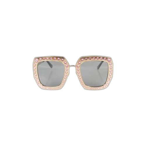 Gucci Crystal Studded Square Sunglasses 'Rose Gold'