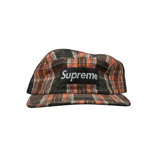 Supreme Wool Plaid Camp Cap 'Black'