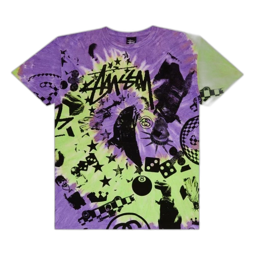 Stussy 8 ball Dice Tee 'Tie-Dye Purple/Green'