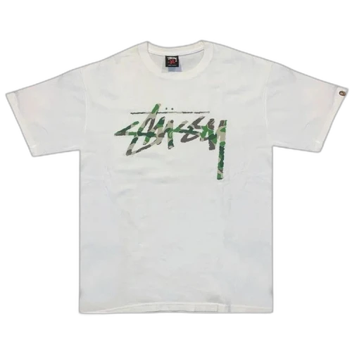 Stussy x BAPE 30th Anniversary Camo Tee 'White'