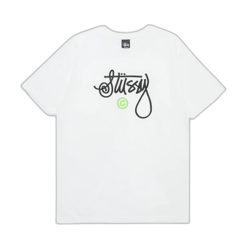 Stussy Cursive Basic Logo Tee 'White'