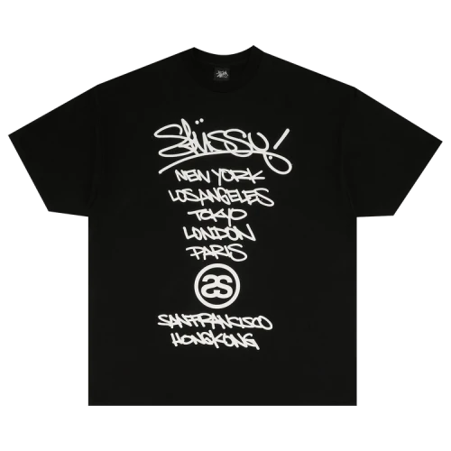Stussy Gear Silver Script Tee 'Black'