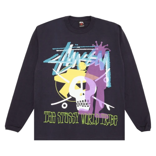 Stussy Gear World Tribe Long-Sleeve Tee 'Navy'