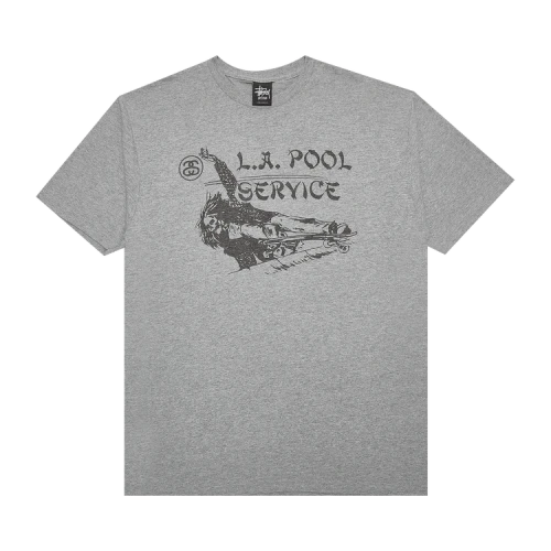 Stussy LA Pool Service Tee 'Grey Heather'