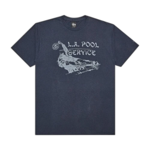 Stussy LA Pool Service Tee 'Navy'