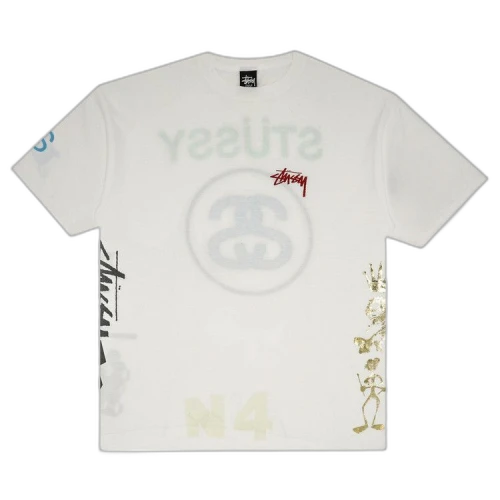 Stussy Multicolor Script Tee 'White'