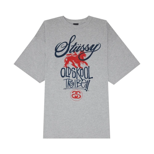 Stussy Old Skool Tribe Tee 'Grey Heather'