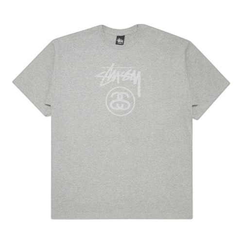 Stussy Stock Tone Logo Tee 'Grey Heather'