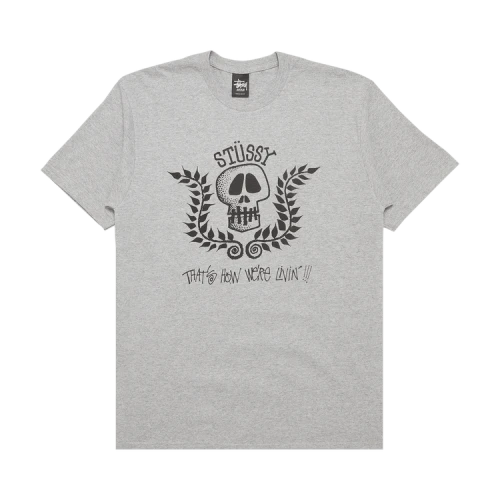 Stussy Skull Wreath Tee 'Grey Heather'