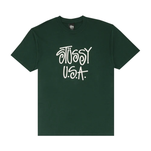 Stussy USA Tee 'Green/White'