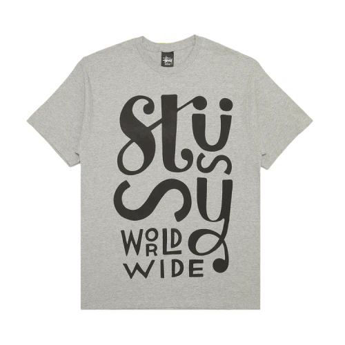 Stussy Worldwide Block Tee 'Grey Heather'
