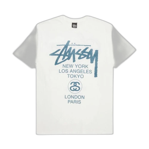 Stussy World Tour Tee 'White/Teal'