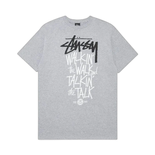 Stussy Walkin The Walk And Talkin The Talk Tee 'Grey Heather'