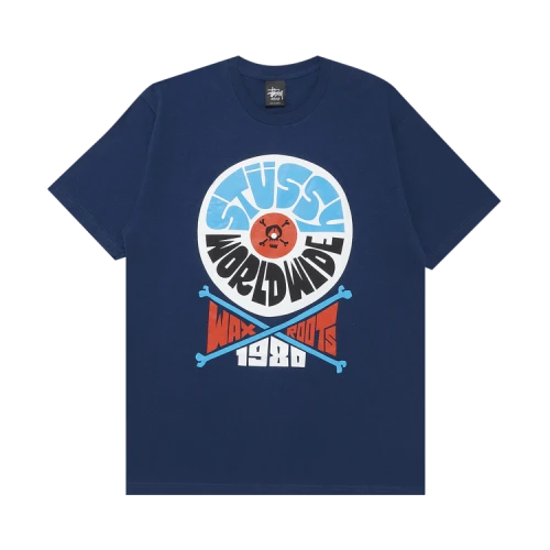 Stussy World Wide Wax Roots Tee 'Navy'