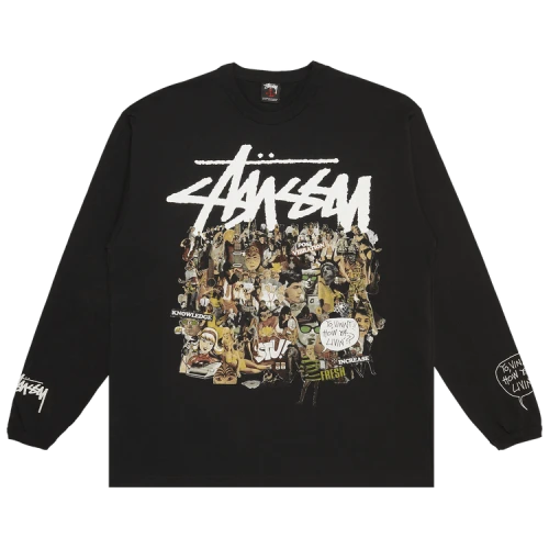 Stussy Gear Yo, Vinny How Ya Livin'?? Long-Sleeve 'Black'