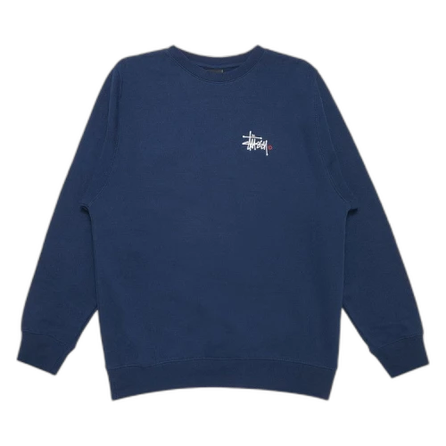 Stussy Basic Logo Crewneck 'Navy'