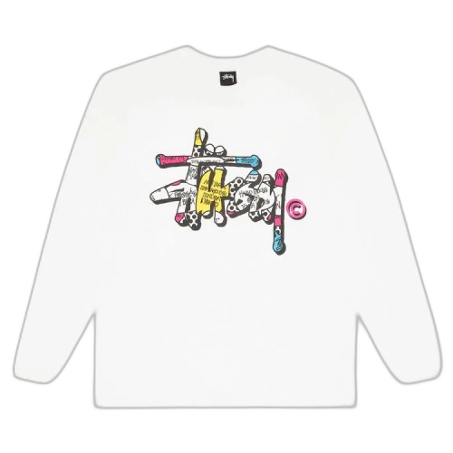 Stussy Gear Script Tee Long-Sleeve 'White'