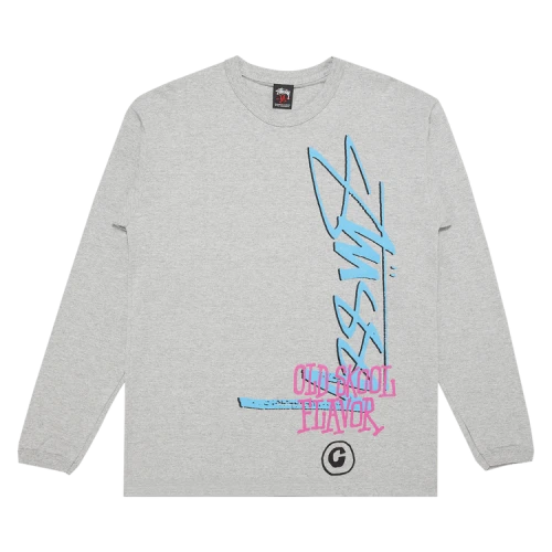 Stussy Old Skool Flavor Long-Sleeve 'Grey Heather'