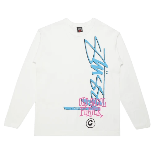 Stussy Old Skool Flavor Long-Sleeve 'White'