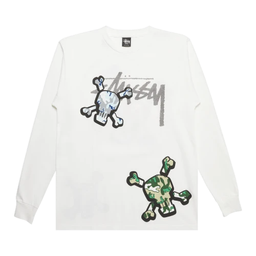 Stussy Stock Link Skull Long-Sleeve 'White'