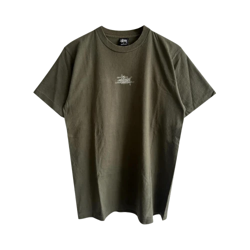Vintage Stussy Worldwide Logo Tee 'Olive'