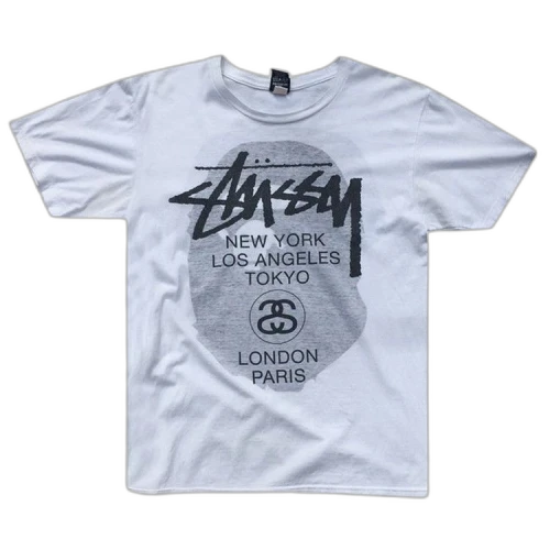 Stussy x BAPE World Tour Tee 'White'