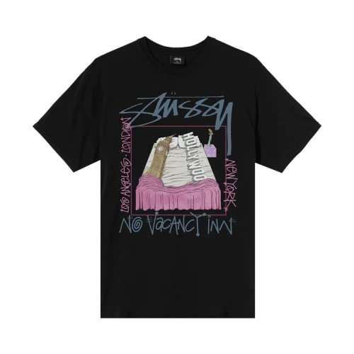 Stussy x No Vacancy Inn Cities Pigment Dyed Tee 'Black'