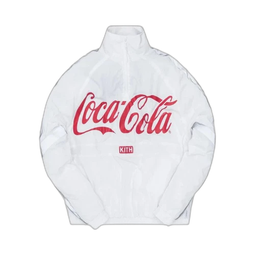 Kith x Coca-Cola Quarter Zip Nylon Windbreaker 'White'