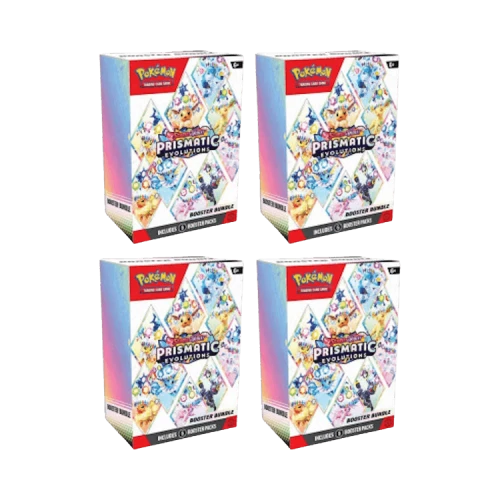 Pokémon Scarlet Violet Prismatic Evolutions Booster Bundle 4x Lot