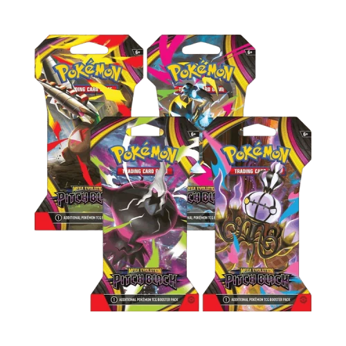 Pokémon Mega Evolution: Pitch Black Sleeved Booster Pack (Set of 4)