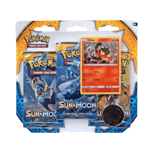 Pokémon Sun & Moon Base Set 3 Pack Blister 'Litten'