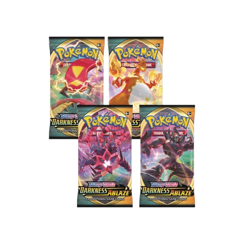 Pokémon Sword & Shield: Darkness Ablaze Booster Pack Art Bundle (Set of 4)
